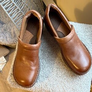 Born Brown Leather Slip-On Loafers